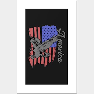 Copy of Patriotic Eagle American 4th Of July 1776 Freedom Born Free Posters and Art